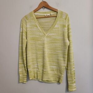 Anthropologie Moth Marled Semi-Sheer V-Neck Sweater‎ S | Lightweight Knit Layer